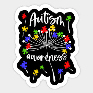 Dandelion Puzzle Autism Awereness Sticker